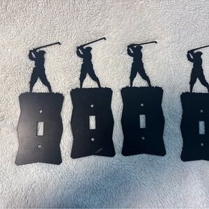 Black Golf Silhouette Light Switch Cover metal